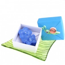 Dárková krabička (svíčky) - quilling šneček modrý